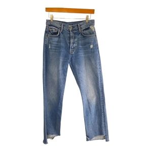 GRLFRND Helena High Rise Button Fly Step Hem Cropped Jeans Size 27